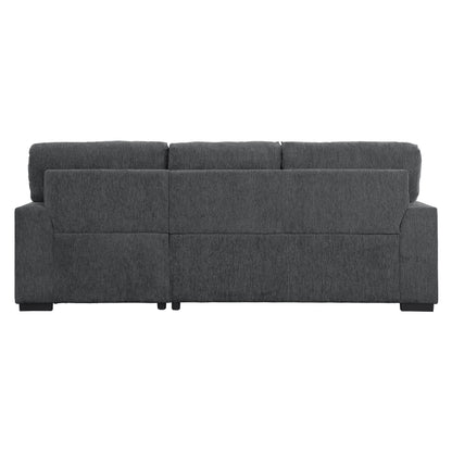 Homelegance Morelia Charcoal Sectional Sofa with Pull-Out Bed and Storage 9468CC-2RC2L