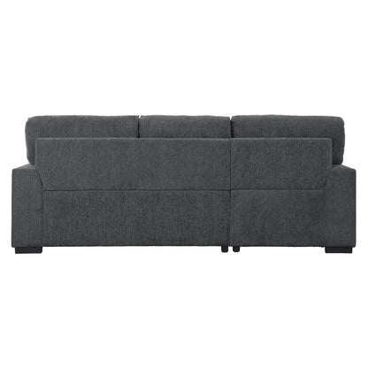 Homelegance Morelia Charcoal Sectional Sofa with Pull-Out Bed and Storage 9468CC-2LC2R