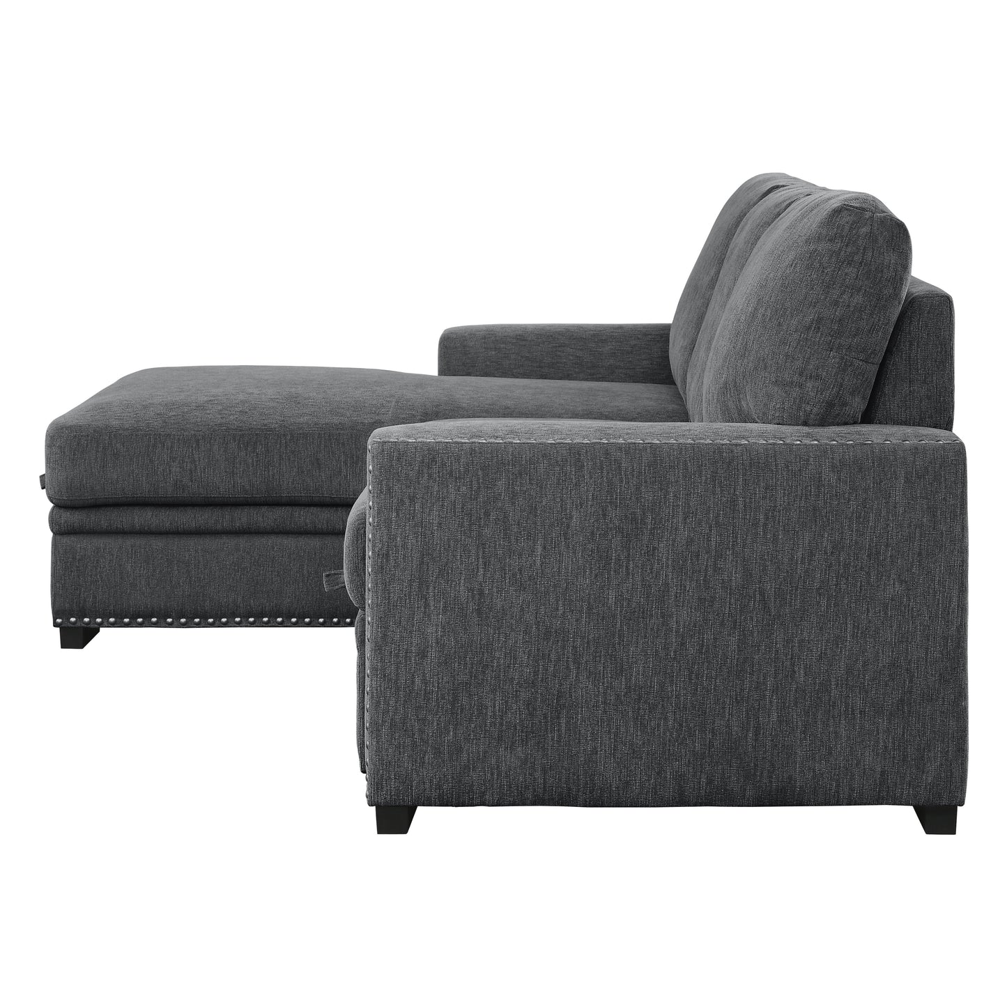 Homelegance Morelia Charcoal Sectional Sofa with Pull-Out Bed and Storage 9468CC-2LC2R