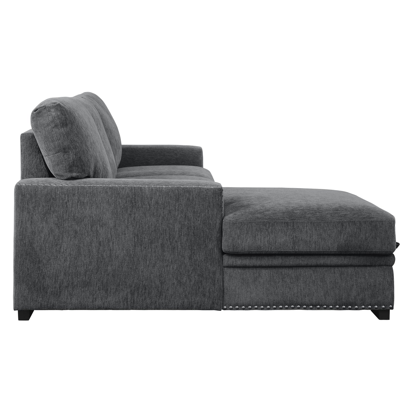 Homelegance Morelia Charcoal Sectional Sofa with Pull-Out Bed and Storage 9468CC-2LC2R