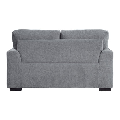 Homelegance Morelia Loveseat in Gray Chenille with Nailhead Trim 9468DG-2