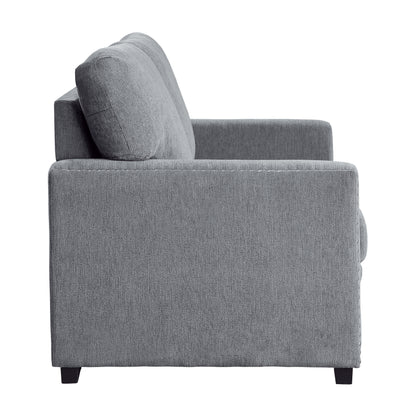 Homelegance Morelia Loveseat in Gray Chenille with Nailhead Trim 9468DG-2