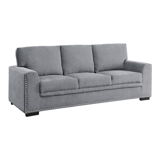 Homelegance Morelia Gray Chenille Sectional Sofa with Nailhead Trim 9468DG-3
