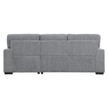 Homelegance Morelia Sectional Sofa Soft Gray Chenille with Pull-Out Bed 9468DG-2RC2L