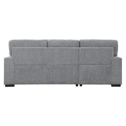 Homelegance Morelia Sectional Sofa Soft Gray Chenille with Pull-Out Bed 9468DG-2LC2R