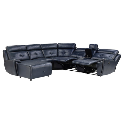 Homelegance Avenue Sectional Sofa in Navy Blue 9469NVB-6LCRR
