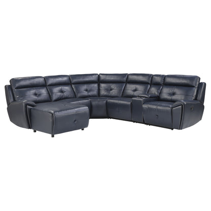 Homelegance Avenue Sectional Sofa in Navy Blue 9469NVB-6LCRR