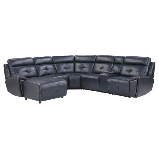 Homelegance Avenue Sectional Sofa in Navy Blue 9469NVB-6LCRR