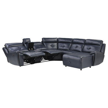 Homelegance Avenue Sectional Sofa in Navy Blue 9469NVB-6LRRC