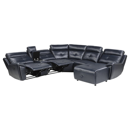 Homelegance Avenue Sectional Sofa in Navy Blue 9469NVB-6LRRC