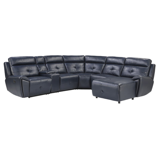 Homelegance Avenue Sectional Sofa in Navy Blue 9469NVB-6LRRC