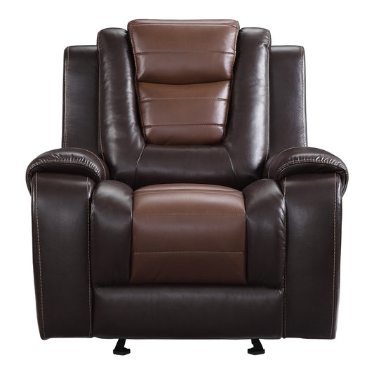 Homelegance Briscoe Glider Recliner Chair in Two Tone Brown 9470BR-1