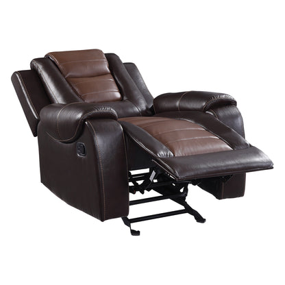 Homelegance Briscoe Glider Recliner Chair in Two Tone Brown 9470BR-1