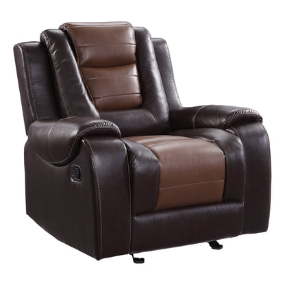 Homelegance Briscoe Glider Recliner Chair in Two Tone Brown 9470BR-1