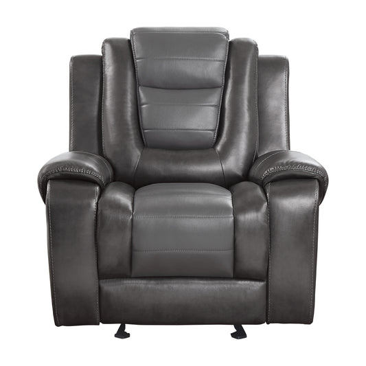Homelegance Briscoe Glider Recliner Chair in Two-Tone Gray 9470GY-1