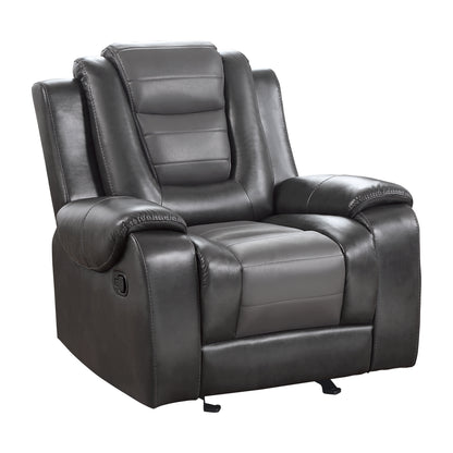 Homelegance Briscoe Glider Recliner Chair in Two-Tone Gray 9470GY-1