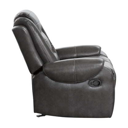 Homelegance Briscoe Glider Recliner Chair in Two-Tone Gray 9470GY-1