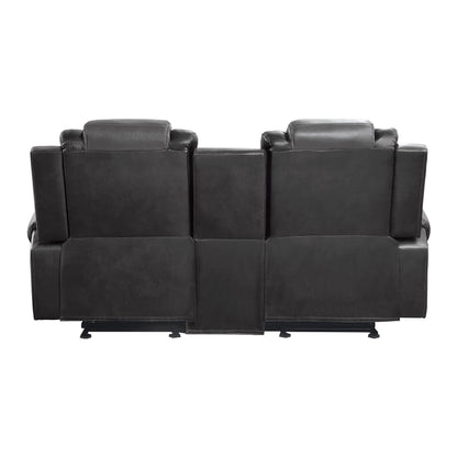 Homelegance Briscoe Loveseat Glider Reclining in 2-tone Light Gray and Dark Gray 9470GY-2