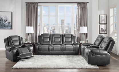 Homelegance Briscoe Loveseat Glider Reclining in 2-tone Light Gray and Dark Gray 9470GY-2