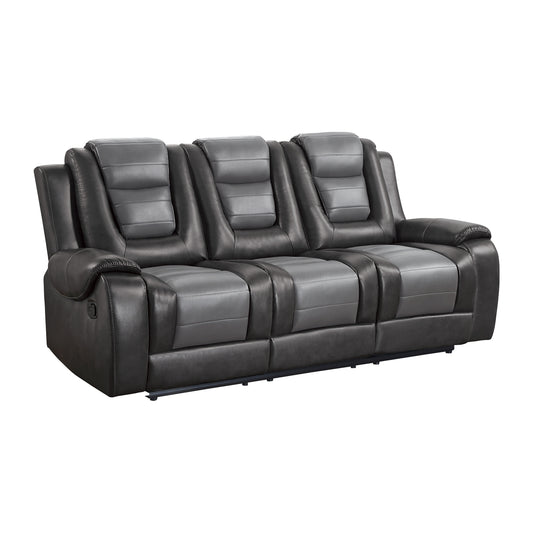 Homelegance Briscoe Two-Tone Gray Sectional Sofa with Dual Reclining Ends 9470GY-3