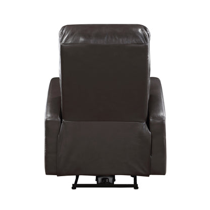 Homelegance Wiley Reclining Chair Power Recliner in Brown Faux Leather 9478BRW-1PW