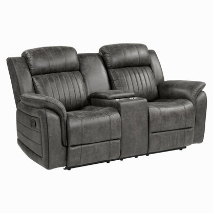 Homelegance Centeroak Loveseat Reclining with Center Console in Brownish Gray 9479BRG-2