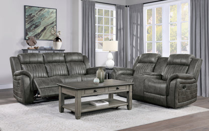 Homelegance Centeroak Loveseat Reclining with Center Console in Brownish Gray 9479BRG-2