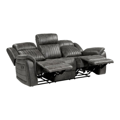 Homelegance Centeroak Sectional Sofa in Brownish-Gray Polished Microfiber 9479BRG-3