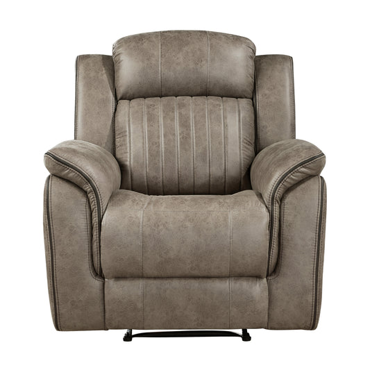 Homelegance Centeroak Reclining Chair in Sandy Brown Microfiber 9479SDB-1