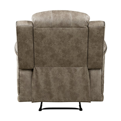 Homelegance Centeroak Reclining Chair in Sandy Brown Microfiber 9479SDB-1