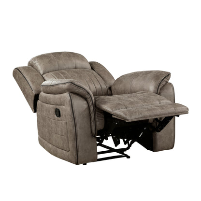 Homelegance Centeroak Reclining Chair in Sandy Brown Microfiber 9479SDB-1