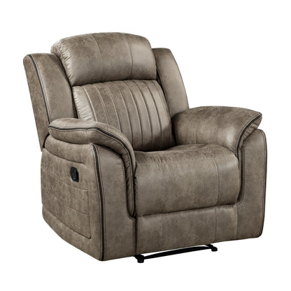 Homelegance Centeroak Reclining Chair in Sandy Brown Microfiber 9479SDB-1