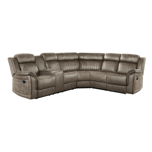 Homelegance Centeroak Sectional Sofa in Soft Dark Brown 9479SDB-SC