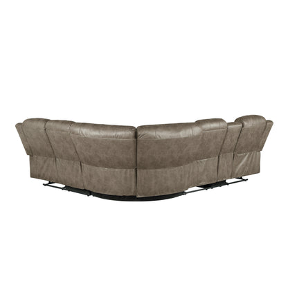 Homelegance Centeroak Sectional Sofa in Soft Dark Brown 9479SDB-SC
