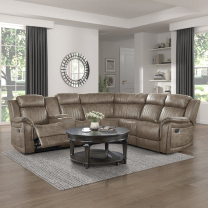 Homelegance Centeroak Sectional Sofa in Soft Dark Brown 9479SDB-SC