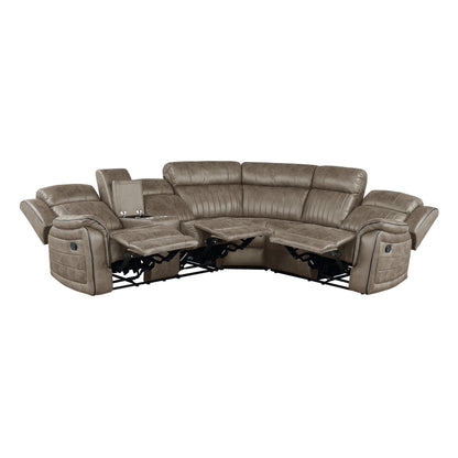 Homelegance Centeroak Sectional Sofa in Soft Dark Brown 9479SDB-SC