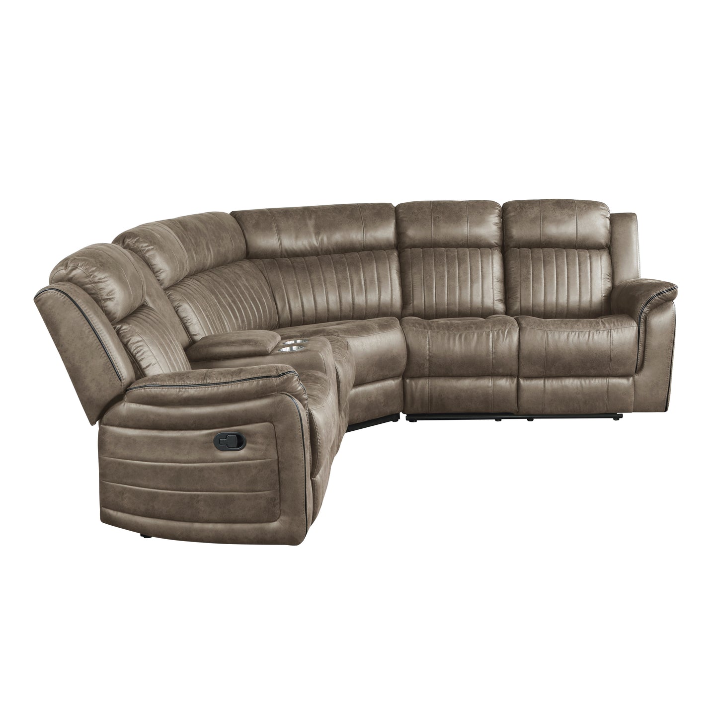 Homelegance Centeroak Sectional Sofa in Soft Dark Brown 9479SDB-SC