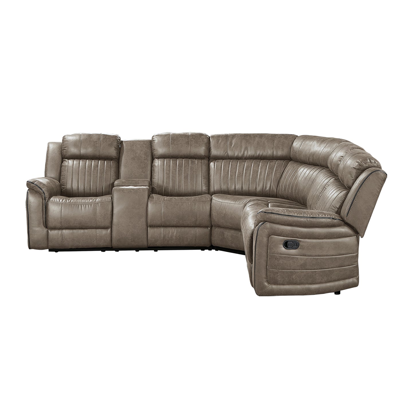 Homelegance Centeroak Sectional Sofa in Soft Dark Brown 9479SDB-SC