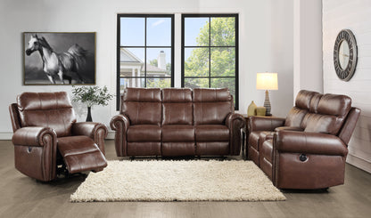 Homelegance Granville Sectional Sofa in Brown Faux Leather 9488BR-3PW