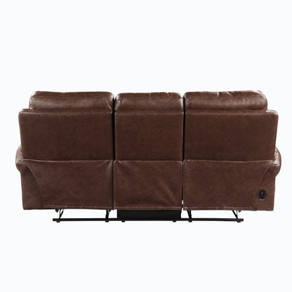 Homelegance Granville Sectional Sofa in Brown Faux Leather 9488BR-3PW