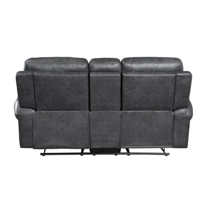 Homelegance Granville Loveseat Reclining with Center Console in Gray 9488GY-2