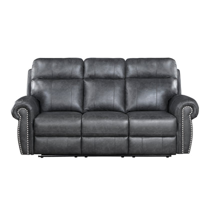 Homelegance Granville Gray Faux Leather Power Reclining Sectional Sofa 9488GY-3PW