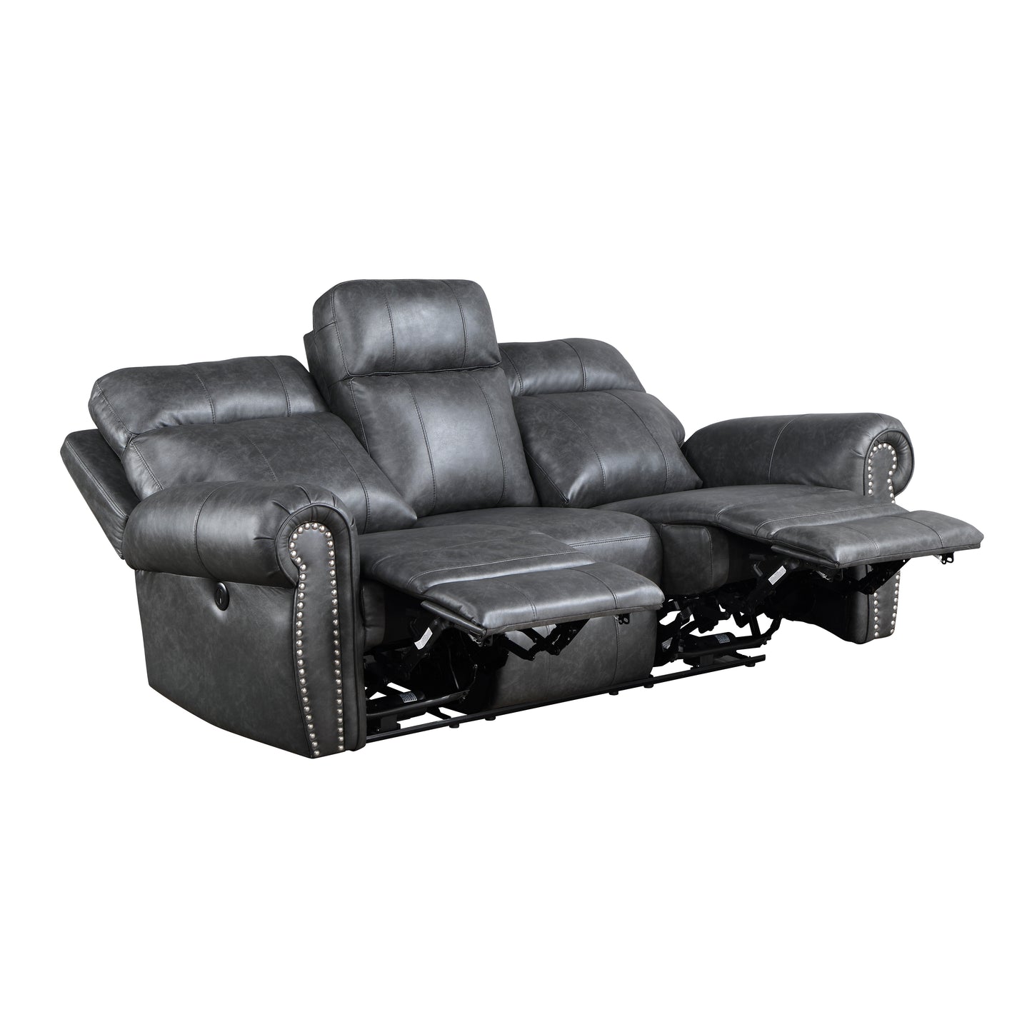 Homelegance Granville Gray Faux Leather Power Reclining Sectional Sofa 9488GY-3PW