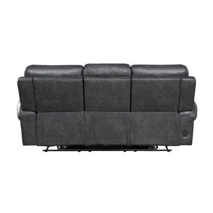 Homelegance Granville Gray Faux Leather Power Reclining Sectional Sofa 9488GY-3PW