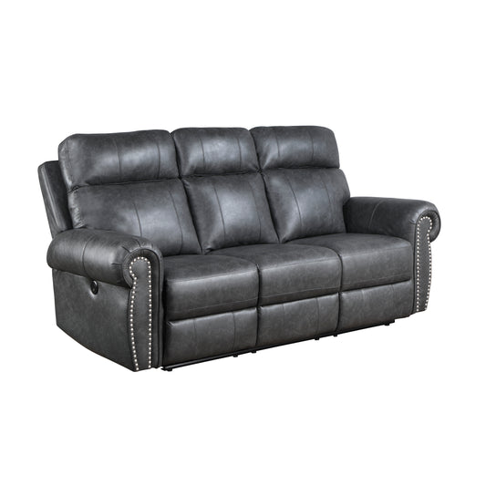 Homelegance Granville Gray Faux Leather Power Reclining Sectional Sofa 9488GY-3PW