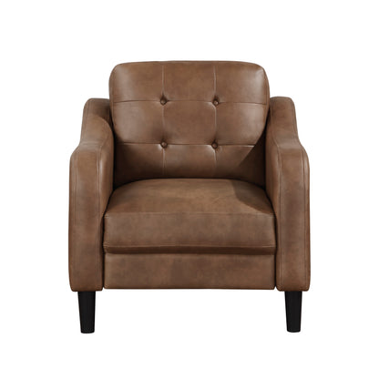 Homelegance Mallory Accent Chair in Brown Polished Microfiber 9489BRW-1
