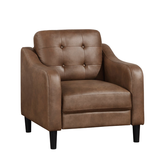 Homelegance Mallory Accent Chair in Brown Polished Microfiber 9489BRW-1