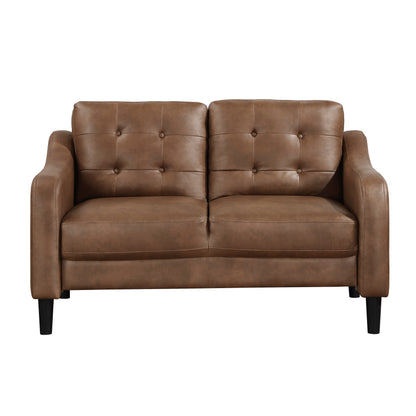 Homelegance Mallory Loveseat in Brown Polished Microfiber 9489BRW-2