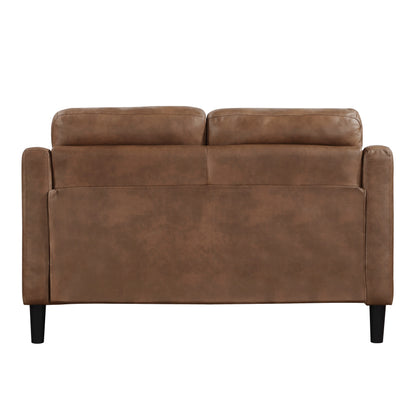 Homelegance Mallory Loveseat in Brown Polished Microfiber 9489BRW-2
