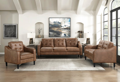 Homelegance Mallory Accent Chair in Brown Polished Microfiber 9489BRW-1